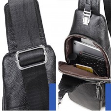 Черный кожаный слинг Tiding Bag FL-A25F-5026A - Royalbag