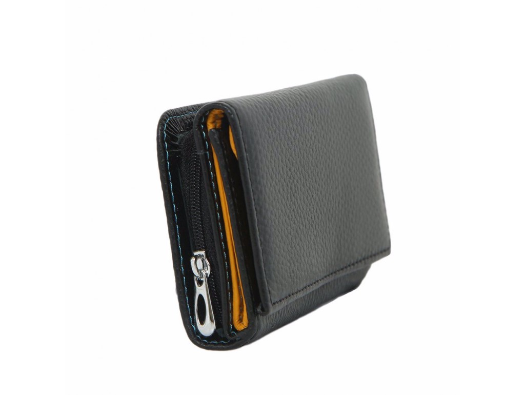 Шкіряний складний чорний гаманець Firenze Italy IT-D-1088A - Royalbag
