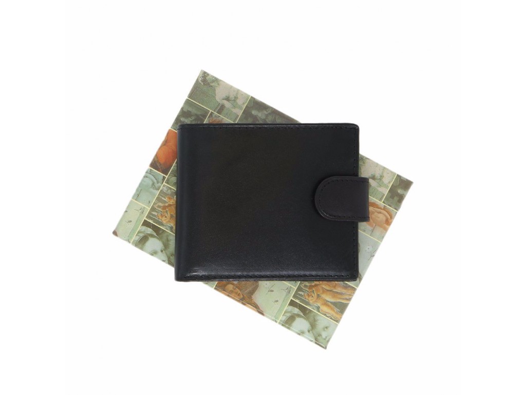 Класичне чорне чоловіче шкіряне портмоне Firenze Italy IT-R011A - Royalbag