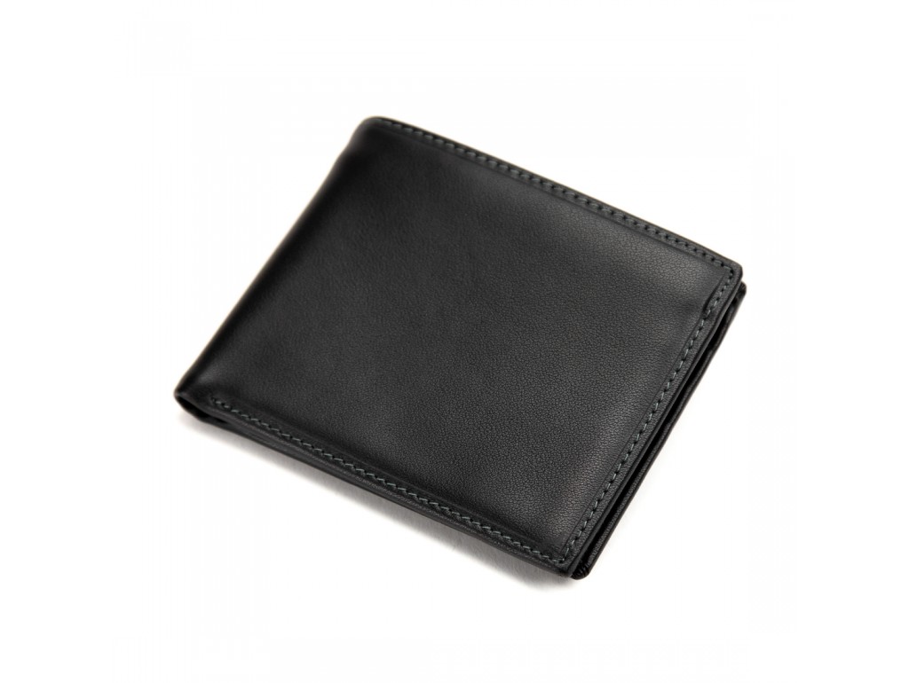 Класичне чорне шкіряне портмоне Tiding Bag M39-1023-3A - Royalbag Фото 1