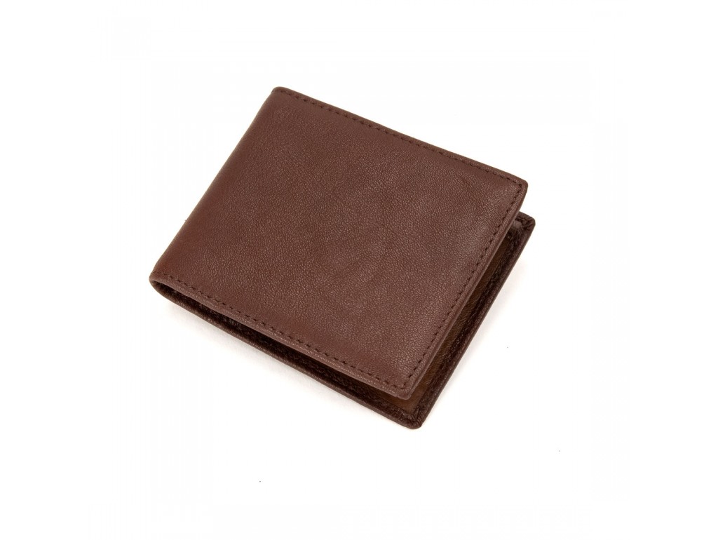 Чоловіче маленьке портмоне шкіряне коричневе Tiding Bag M39-609-21DB - Royalbag Фото 1