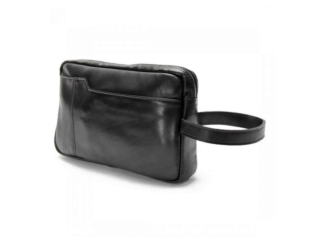 Клатч великий із натуральної шкіри чорного кольору Tiding Bag M39-763A - Royalbag Фото 1