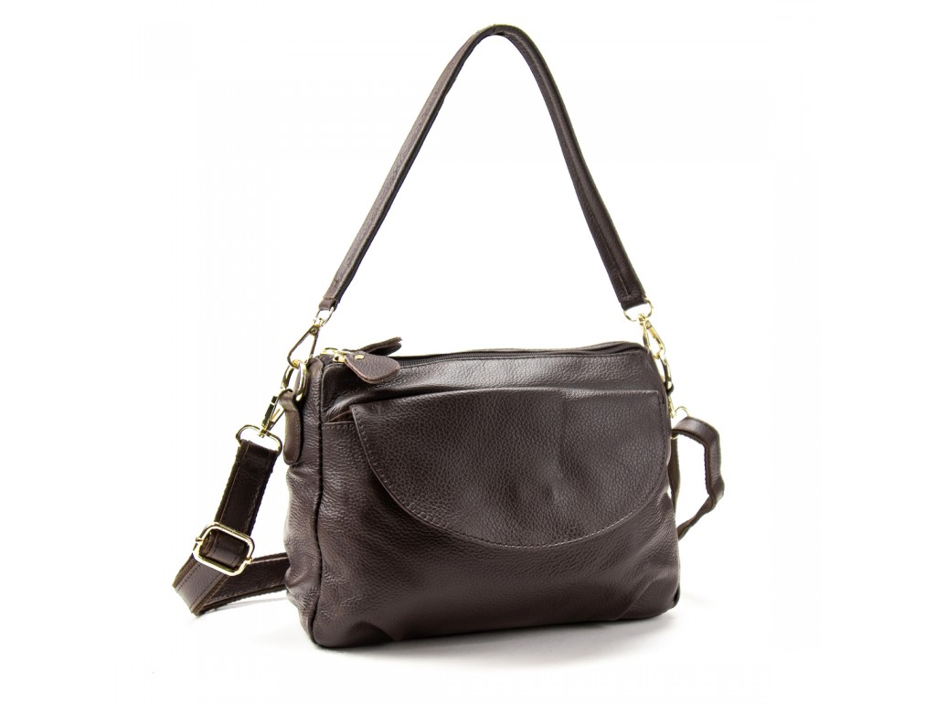 Женская кожаная сумка коричневая Riche NM20-W1195C - Royalbag Фото 1
