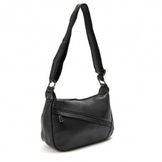 Жіноча чорна сумка через плече з натуральної шкіри Riche NM20-W2021A - Royalbag