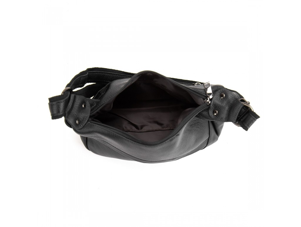 Женская черная сумка через плечо из натуральной кожи Riche NM20-W2021A - Royalbag