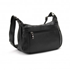 Жіноча чорна сумка через плече з натуральної шкіри Riche NM20-W2024A - Royalbag Фото 2