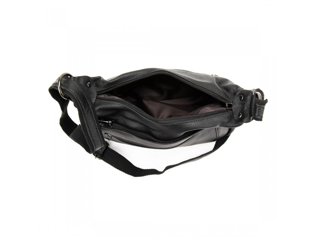 Жіноча чорна сумка через плече з натуральної шкіри Riche NM20-W2024A - Royalbag