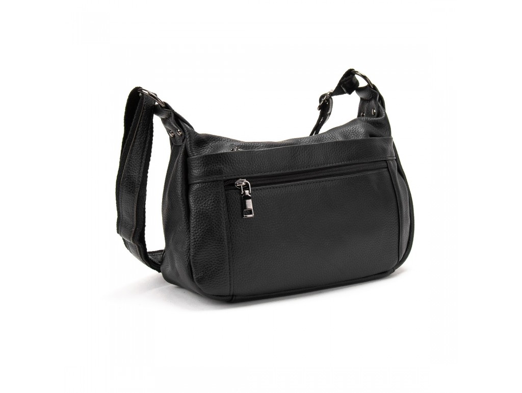 Жіноча чорна сумка через плече з натуральної шкіри Riche NM20-W2024A - Royalbag Фото 1