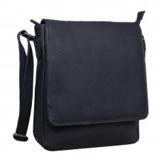 Шкіряна сумка через плече в чорному кольорі Tavinchi R-3161A - Royalbag Фото 2