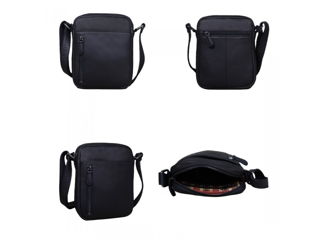 Шкіряна сумка через плече в чорному кольорі Tavinchi R-3169A - Royalbag