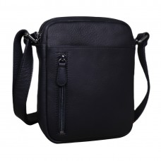 Шкіряна сумка через плече в чорному кольорі Tavinchi R-3169A - Royalbag Фото 2