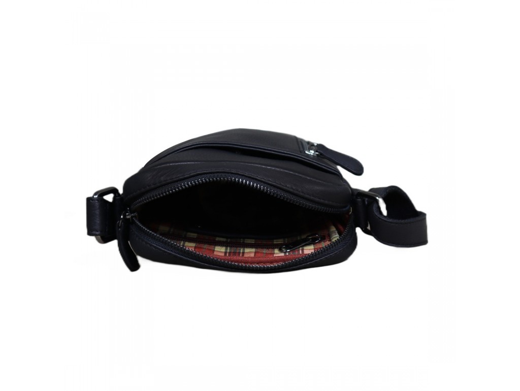 Кожаная сумка через плечо в черном цвете Tavinchi R-3169A - Royalbag