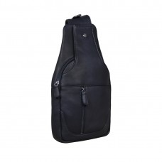 Мужской кожаный черный слинг на плечо Tavinchi R-6101A - Royalbag Фото 2
