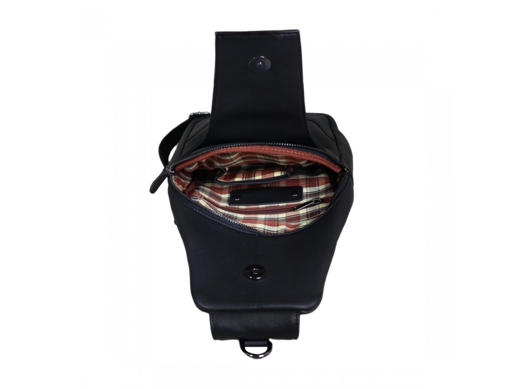 Мужской кожаный черный слинг на плечо Tavinchi R-6101A - Royalbag