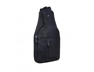 Мужской кожаный черный слинг на плечо Tavinchi R-6101A - Royalbag