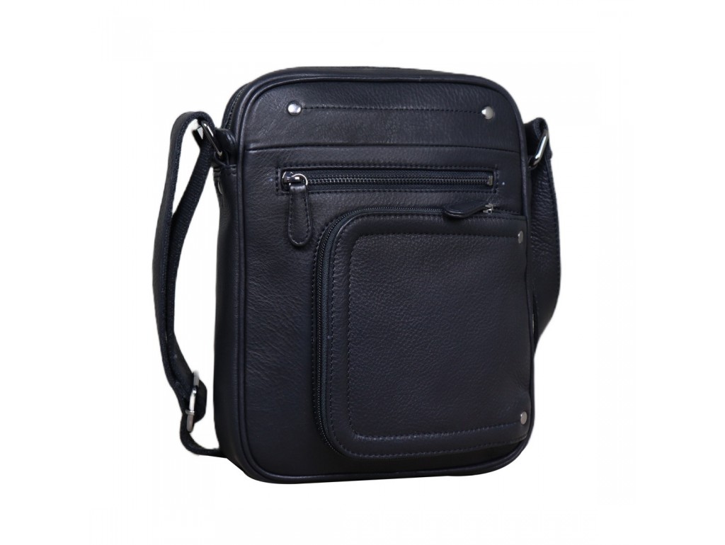 Шкіряна сумка через плече в чорному кольорі Tavinchi R-870557A - Royalbag Фото 1