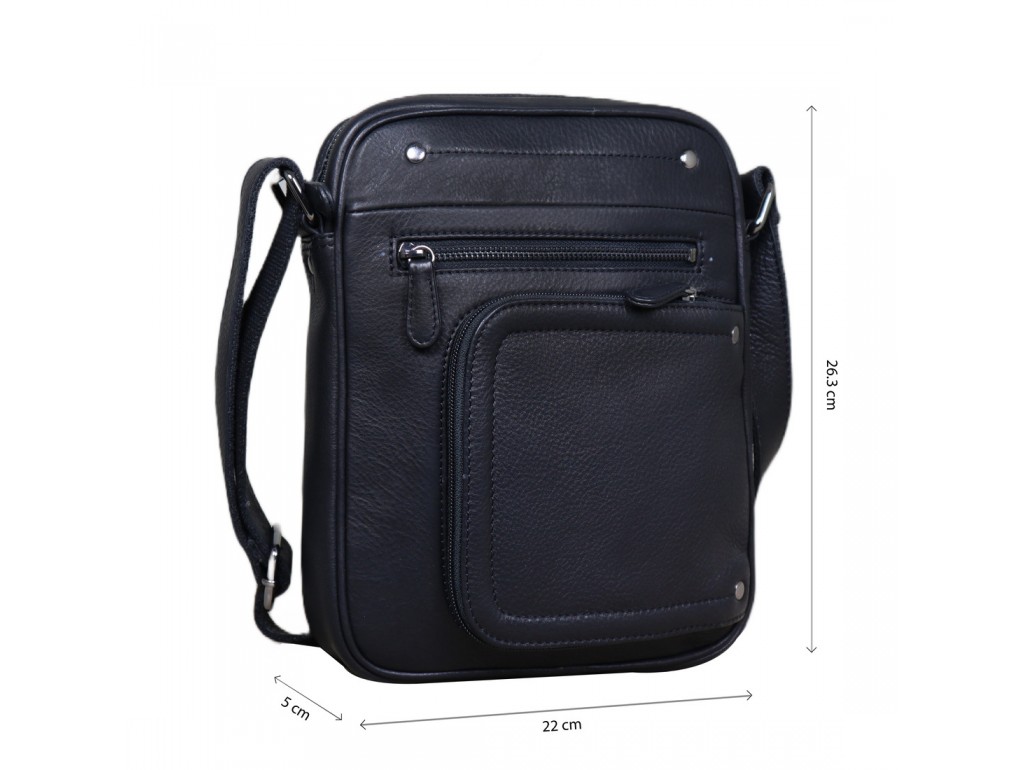 Кожаная сумка через плечо в черном цвете Tavinchi R-870557A - Royalbag