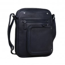 Шкіряна сумка через плече в чорному кольорі Tavinchi R-870557A - Royalbag Фото 2