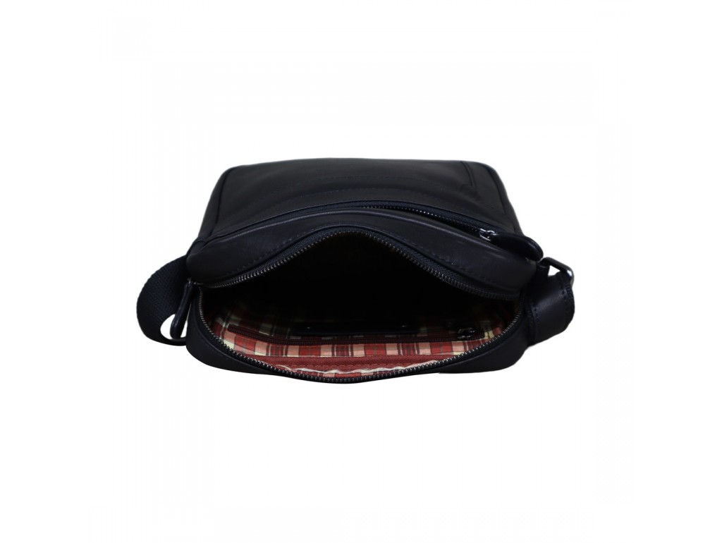 Кожаная сумка через плечо в черном цвете Tavinchi R-9885A - Royalbag