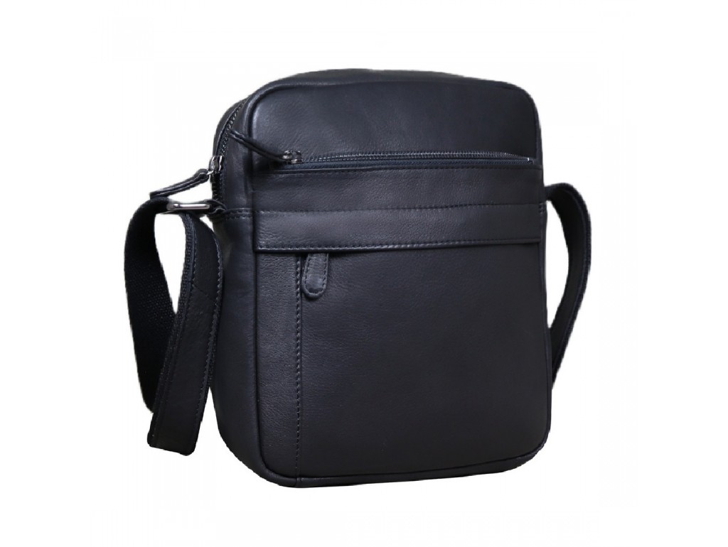 Шкіряна сумка через плече в чорному кольорі Tavinchi R-9885A - Royalbag Фото 1