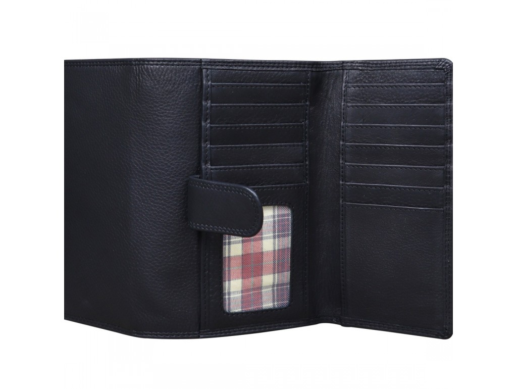 Шкіряний чорний гаманець Tavinchi R-P-5190A - Royalbag