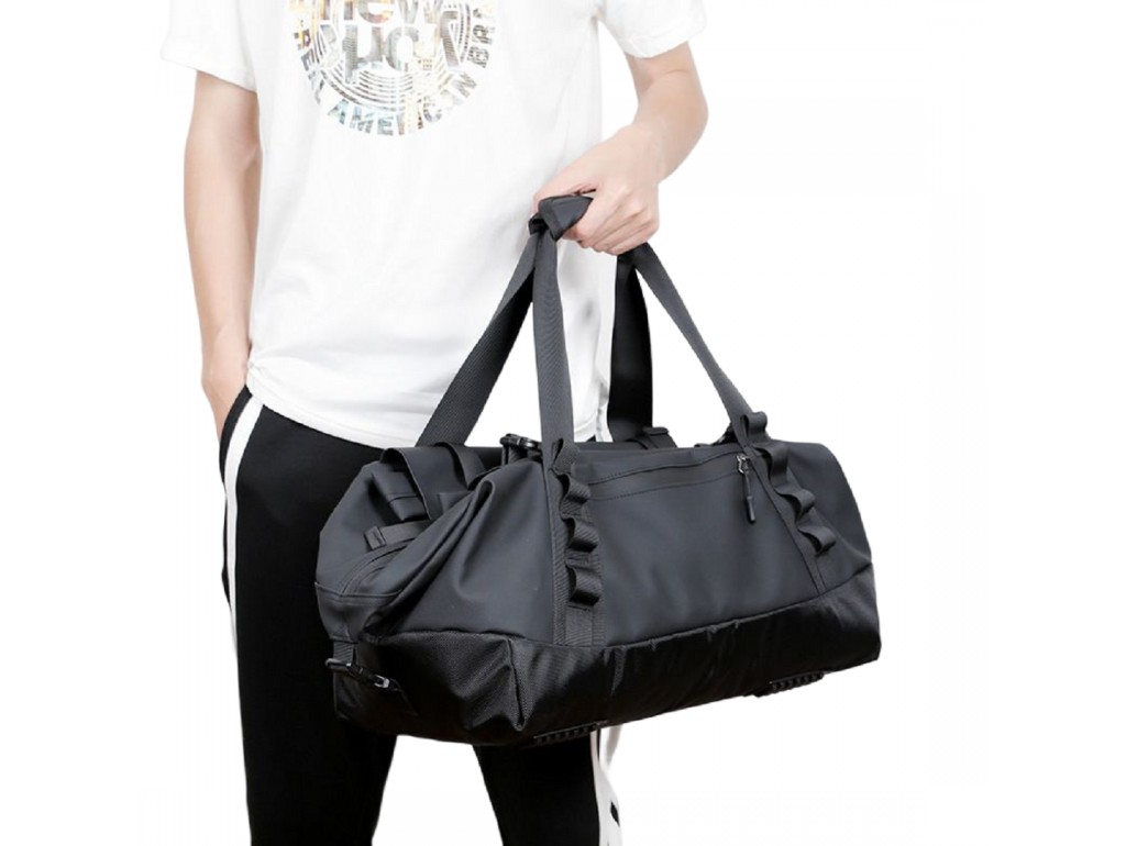Текстильна чорна сумка-рюкзак Confident TB9-T-276A - Royalbag