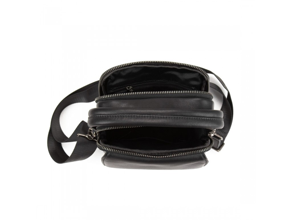 Шкіряна сумка через плече в чорному кольорі Tavinchi TV-009A - Royalbag