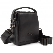 Кожаная сумка через плечо в черном цвете Tavinchi TV-009A - Royalbag Фото 2