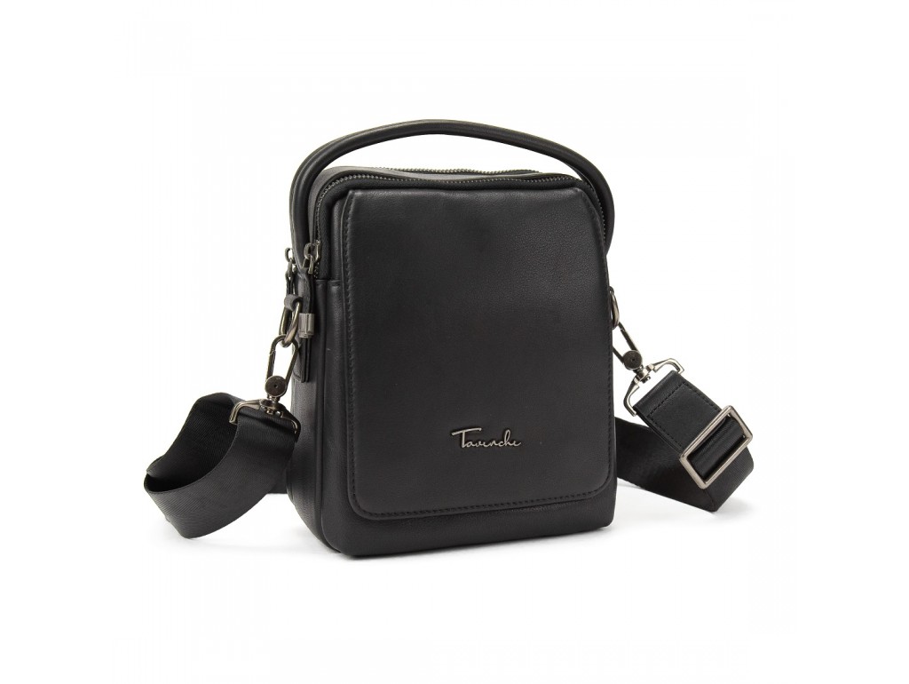 Кожаная сумка через плечо в черном цвете Tavinchi TV-009A - Royalbag