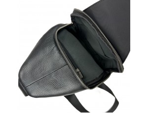 Мужской кожаный черный слинг на плечо Tavinchi TV-SM8-681A-1 - Royalbag