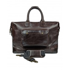 Дорожная сумка US-00010-а-3 темно-коричнева - Royalbag Фото 2