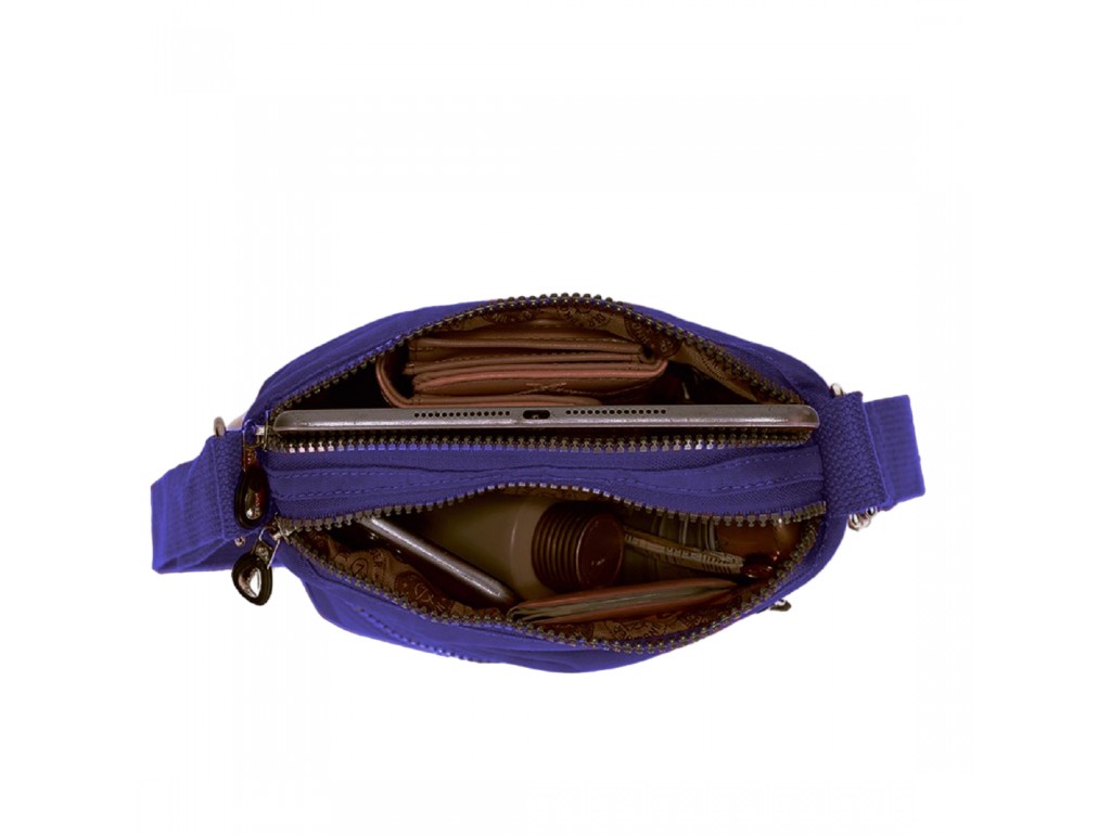 Компактная текстильная сумка через плече на два отдела Confident WT-1061-1DBL - Royalbag