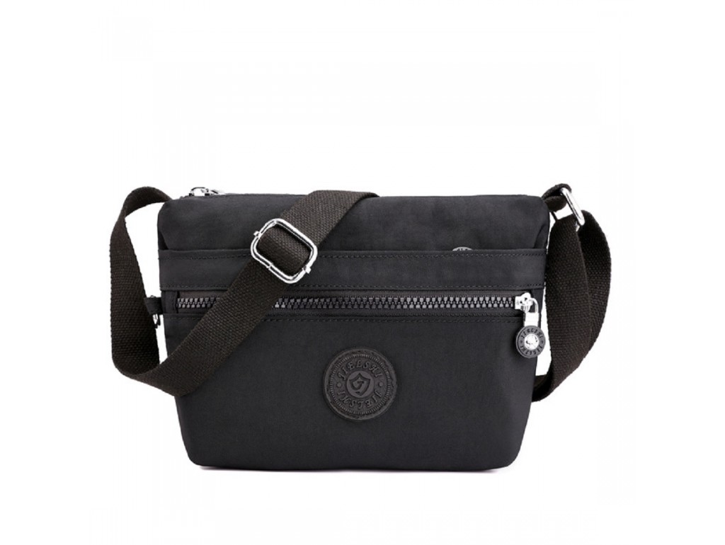 Маленькая текстильная черная сумка через плечо Confident WT-5058A - Royalbag Фото 1