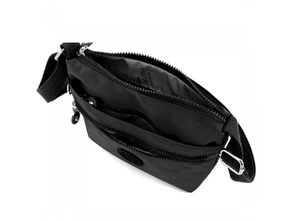 Маленька чорна текстильна сумка через плече Confident WT-5058A - Royalbag