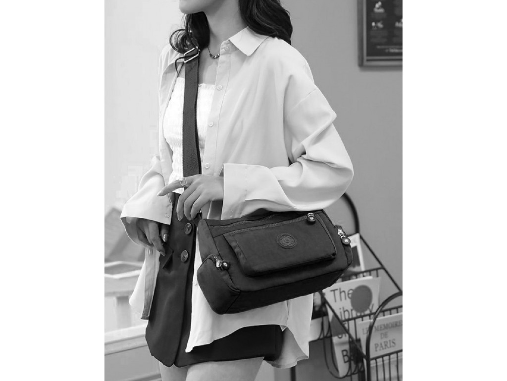 Жіночий чорний тканинний месенджер Confident WT1-3551A - Royalbag