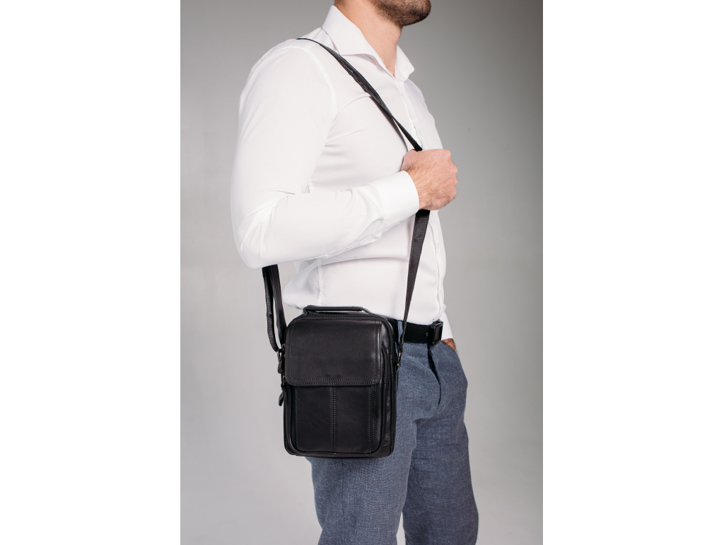 Мужская сумка через плечо черная Tiding Bag N2-8017A - Royalbag