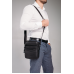 Кожаная мужская сумка-мессенджер черная Allan Marco RR-9055A - Royalbag Фото 3