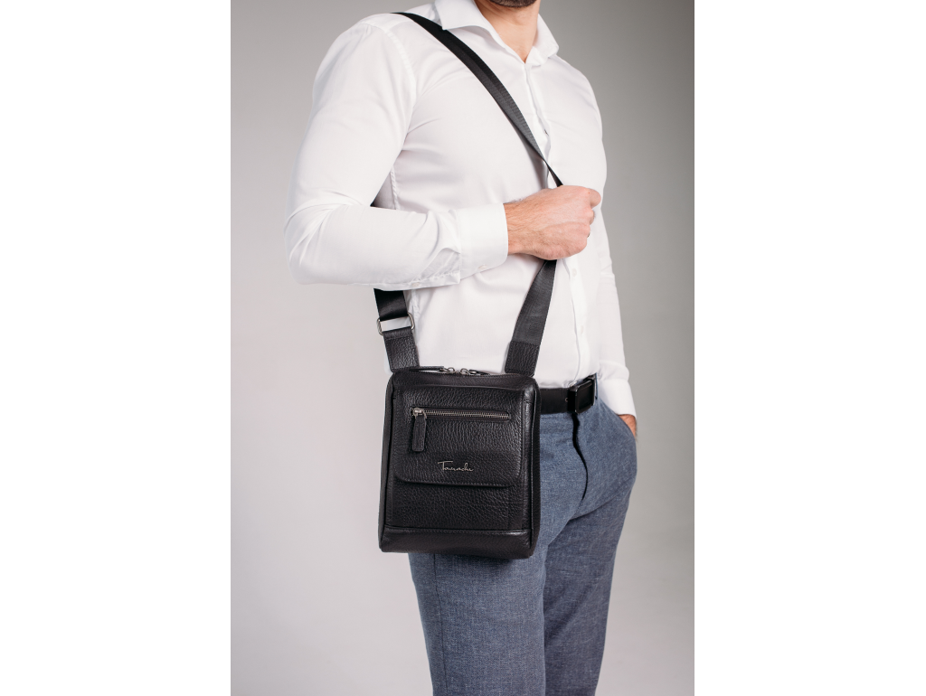 Чоловіча сумка через плече чорна Tavinchi TV-S005A - Royalbag