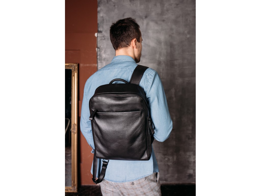 Рюкзак шкіряний чорний Tiding Bag B3-1663A-11NM - Royalbag