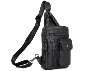 Мужской кожаный рюкзак-слинг на одно плечо Tiding Bag 4006A - Royalbag