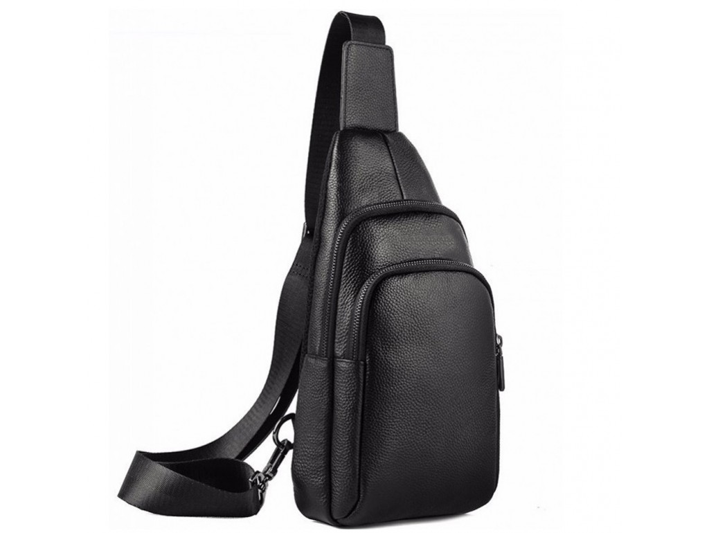 Мужской кожаный рюкзак-слинг на одну шлейку Tiding Bag A25F-001-1A - Royalbag Фото 1