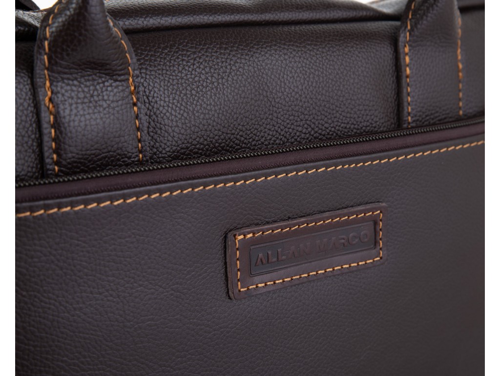 Мужская коричневая сумка для ноутбука Allan Marco RR-4024B - Royalbag