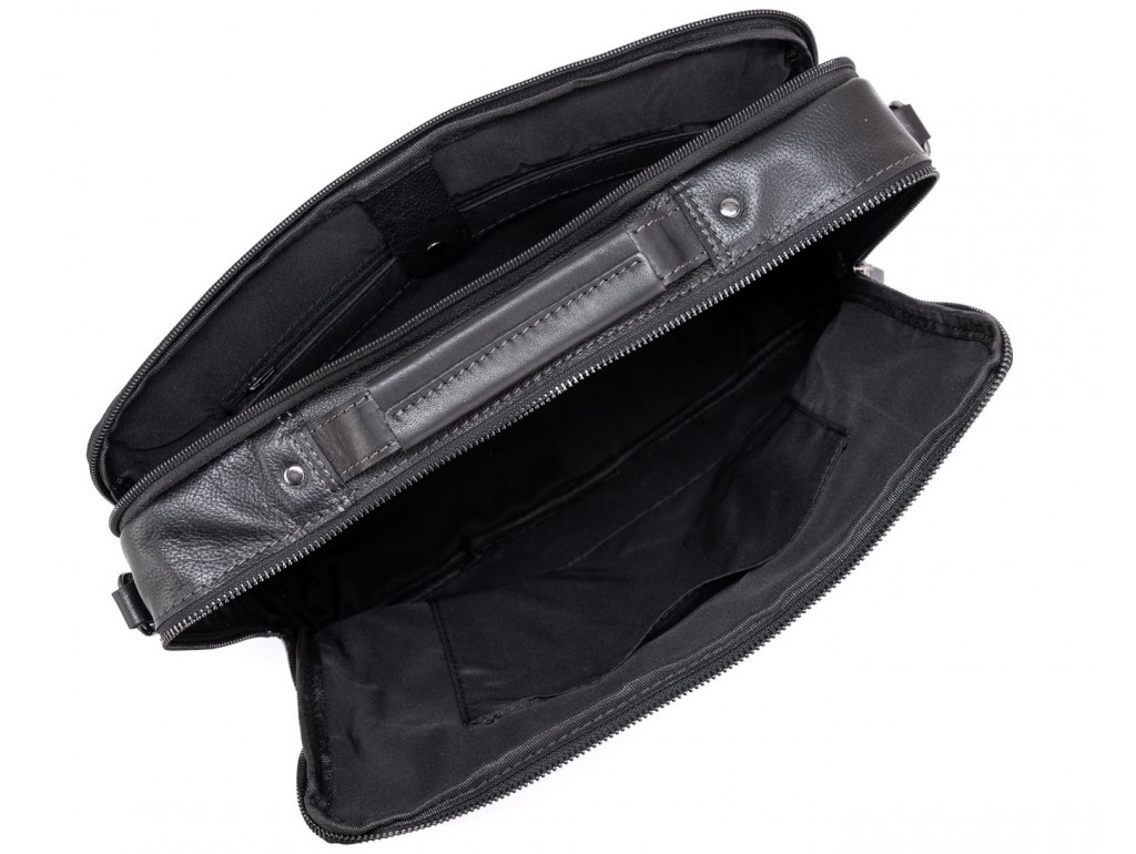 Мужская кожаная черная сумка для ноутбука Allan Marco RR-4104A - Royalbag