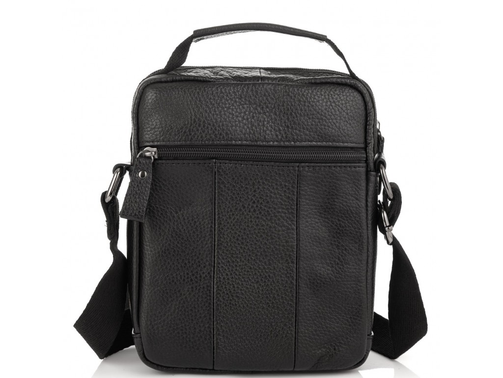 Кожаная мужская сумка-мессенджер черная Allan Marco RR-9055A - Royalbag