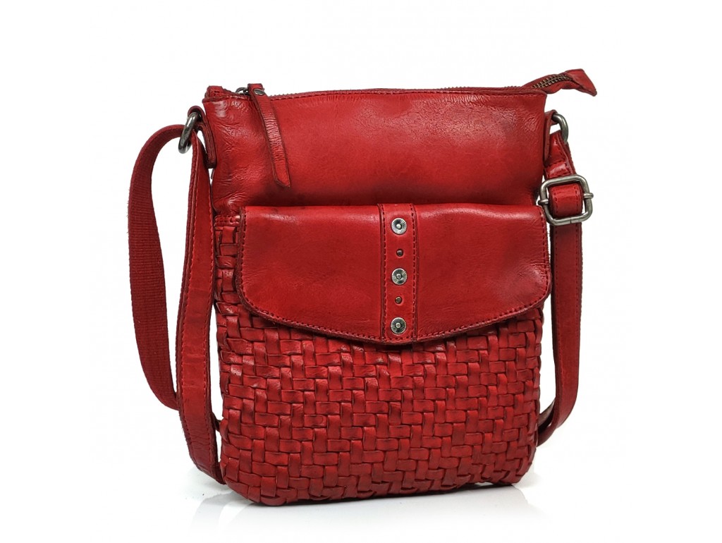 Красная сумка через плечо Genicci DESNA017 - Royalbag Фото 1