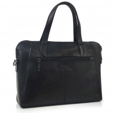 Жіноча чорна сумка для документів Genicci GRETA001  - Royalbag Фото 2