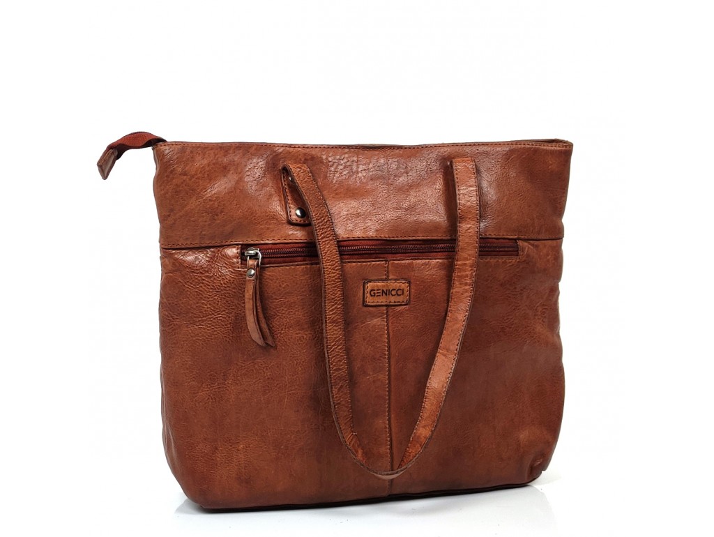 Женская коричневая сумка-шоппер Genicci MULDE005 - Royalbag