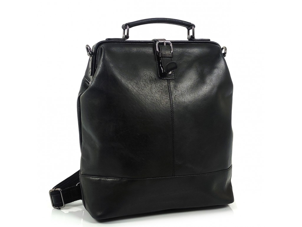 Черный большой кожаный рюкзак Genicci RENE001 - Royalbag Фото 1