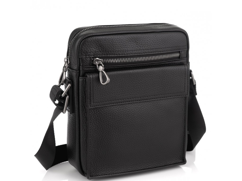 Черная кожаная сумка мужская Tiding Bag NM29-88079A - Royalbag Фото 1