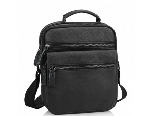 Мужская кожаная сумка-барсетка на плечо черная Tiding Bag M35-8852A - Royalbag